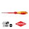 KNIPEX 982035SL ไขควงแกนสลิมปากแบน VDE1000V ด้ามฉนวนการไฟฟ้า ขนาดหัว 3.5 (0.6 มม.)x100x202 มม. (หัวไขควง+ความยาวแกน+ความยาวทั้งตัว) KNIPEX คะนิเพค คีมช่างมืออาชีพอันดับ 1 MADE IN GERMANY