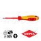 KNIPEX 982501 ไขควงปาก PZ VDE1000V ด้ามฉนวนกันไฟฟ้า ขนาดหัว PZ1x80x187 มม. (หัวไขควง+ความยาวแกน+ความยาวทั้งตัว) KNIPEX คะนิเพค คีมช่างมืออาชีพอันดับ 1 MADE IN GERMANY