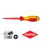 KNIPEX 982502 ไขควงปาก PZ VDE1000V ด้ามฉนวนกันไฟฟ้า ขนาดหัว PZ2x100x212 มม. (หัวไขควง+ความยาวแกน+ความยาวทั้งตัว) KNIPEX คะนิเพค คีมช่างมืออาชีพอันดับ 1 MADE IN GERMANY