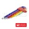 PB212LH10RB ชุดประแจหกเหลี่ยมแบบยาวหัวบอล สีรุ้ง ขนาด 1.5-10 มม. (9 ตัวชุด) PB SWISS TOOLS