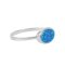 Lab Created Blue Opal Rhodium Over Sterling Silver Ring