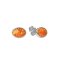 Lab Created Orange Opal Rhodium Over Sterling Silver Stud Earrings