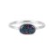 Lab Created Black Opal Rhodium Over Sterling Silver Ring