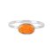 Lab Created Orange Opal Rhodium Over Sterling Silver Ring