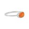 Lab Created Orange Opal Rhodium Over Sterling Silver Ring