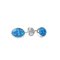 Lab Created Blue Opal Rhodium Over Sterling Silver Stud Earrings
