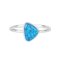 Lab Created Blue Opal Rhodium Over Sterling Silver Ring