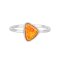 Lab Created Orange Opal Rhodium Over Sterling Silver Ring