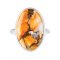 Orange Spiny Oyster Shell Sterling Silver Solitaire Ring