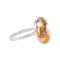 Orange Spiny Oyster Shell Sterling Silver Solitaire Ring