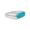 Blue Kingman Turquoise Rhodium Over Sterling Silver Ring