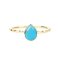 Blue Sleeping Beauty Turquoise 18k Yellow Gold Over Silver Ring