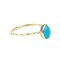 Blue Sleeping Beauty Turquoise 18k Yellow Gold Over Silver Ring