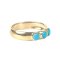 Blue Sleeping Beauty Turquoise 18k Yellow Gold Over Silver Ring