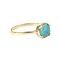 Blue Kingman Turquoise 18k Yellow Gold Over Silver Ring