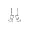 Garnet Rhodium Over Silver Cat Earrings