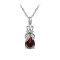 Garnet with Chrome Diopside Rhodium Over Sterling Silver With Chain