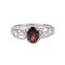 Red Garnet Rhodium Over Sterling Silver Ring