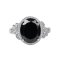 Black Spinel Rhodium Over Silver Ring