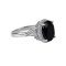 Black Spinel Rhodium Over Silver Ring