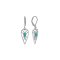 Turquoise Rhodium Over Silver Heart Earrings