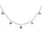 Multicolor Tourmaline Rhodium Over Silver Paperclip Necklace