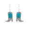925 Sterling Silver Boots Earrings with Turquoise