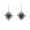 925 Sterling Silver Earrings with Amethyst