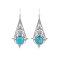 925 Sterling Silver Earrings with Blue Turquoise