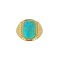 925 Sterling Silver Yellow Gold 18K plated Ring with Turquoise