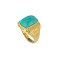 925 Sterling Silver Yellow Gold 18K plated Ring with Turquoise