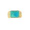 925 Sterling Silver Yellow Gold 18K Plated Ring with Turquoise