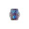 925 Sterling Silver Ring with Purple and Blue Turquoise