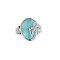 925 Sterling Silver Coconut Tree Ring with Larimar