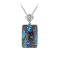 925 Sterling Silver Pendant with Purple Turquoise and Bronze