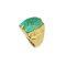 925 Sterling Silver Yellow Gold 18K Ring with Green Kingman Turquoise