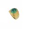925 Sterling Silver Yellow Gold 18K Ring with Azurite Malachite