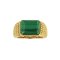 925 Sterling Silver Yellow Gold 18K Ring with Malachite