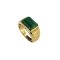 925 Sterling Silver Yellow Gold 18K Ring with Malachite