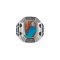 925 Sterling Silver Octagon Ring with Spiny Oyster and Turquoise