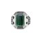 925 Sterling Silver Octagon Ring with Malachite