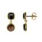 925 Sterling Silver Yellow Gold 18K plated Earrings with Black Shell