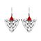 925 Sterling Silver Leverback Earrings with Compress Red Coral