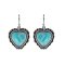 925 Sterling Silver Heart Leverback Earrings with Larimar