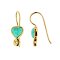 925 Sterling Silver Yellow Gold 18K plated, Wire Hook Earrings with Turquoise and White Topaz