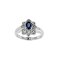 925 Sterling Silver Ring with Sapphire and White Topaz