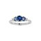 925 Sterling Silver Ring with Sapphire and White Topaz