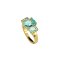 925 Sterling Silver Yellow Gold 18K Plated Ring with Sky Blue Topaz