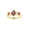 925 Sterling Silver Yellow Gold 18K Plated Ring with Garnet and White Topaz