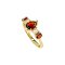 925 Sterling Silver Yellow Gold 18K Plated Ring with Garnet and White Topaz